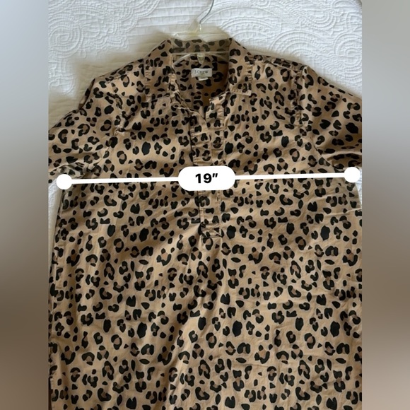 J. Crew Tan and Black Animal Print long sleeve Shirt XS size - Picture 5 of 12